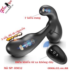 Máy massage tuyến tiền liệt 7 chế độ rung kích thích hậu môn, điều khiển từ xa HM32