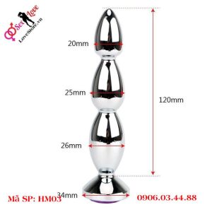 Alternative view of Phích cắm inox kích thích hậu môn 3 quả nhót
