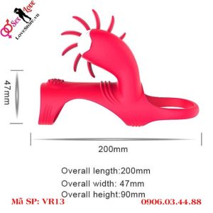 Alternative view of Vòng rung dương vật kèm lưỡi xoay massage âm vật