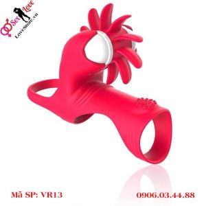 Vòng rung dương vật kèm lưỡi xoay massage âm vật