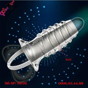 Bao cao su đôn dên hở đầu 2 mẫu rồng cuốn bi nổi