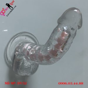 Alternative view of Dương vật giả gắn tường không rung trong suốt có xương