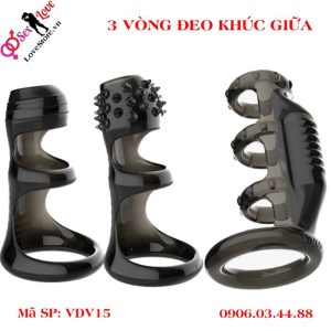 3 vòng đeo khúc giữa dương vật hở đầu cho nam