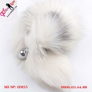 Alternative view of Đuôi cáo giả màu trắng điểm đen dài 52cm