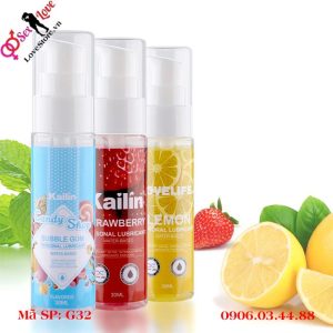 3 loại gel bôi trơn có hương Dâu tây, Bạc hà, Chanh Kailin