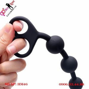 Alternative view of Chuỗi hạt silicon hậu môn với vòng kéo 2 lỗ cho người mới