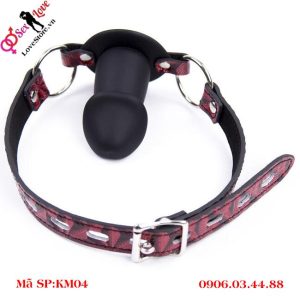Dương vật giả bịt miệng đen dây đỏ dành cho người lớn