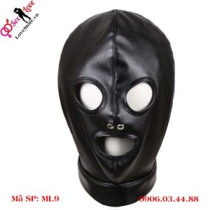 Mặt nạ da đen kín hở miệng có 2 lỗ mũi