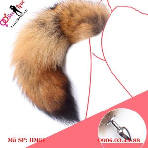Alternative view of Đuôi cáo gắn hậu môn màu nâu điểm đen 50cm