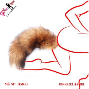 Phích cắm kim loại đuôi cáo màu nâu dài 57cm