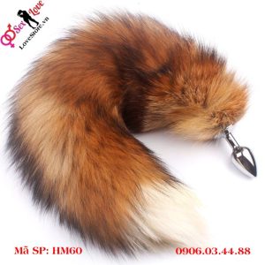 Alternative view of Phích cắm kim loại đuôi cáo màu nâu dài 57cm