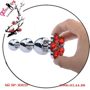 Alternative view of Phích cắm hậu môn cánh hoa đào inox 3 đốt kích thích