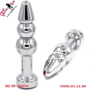 Đầu cắm hậu môn kim loại 3 hạt với đầu nhọn