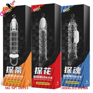 Bcs đôn dên trong suốt có rung làm dài 5-8cm cho dương vật