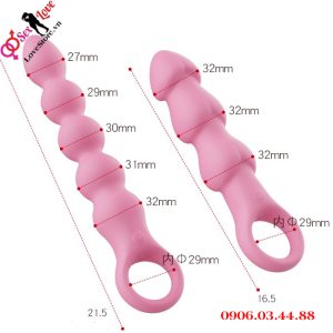 Alternative view of Máy rung hậu môn & âm đạo 5 hạt tròn 3 đốt tim cho cặp đôi vợ chồng HM72