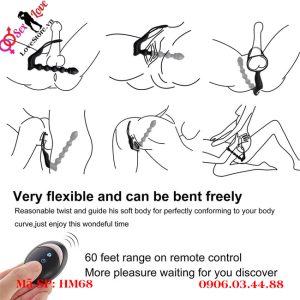 Alternative view of Máy rung mát xa tuyến tiền liệt 10 tần số kết hợp vòng đeo dương vật HM68