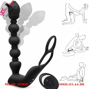 Máy rung mát xa tuyến tiền liệt 10 tần số kết hợp vòng đeo dương vật HM68
