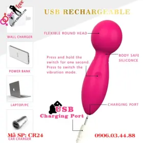 Chày rung siêu nhỏ hai đầu chơi 10 chế độ 6