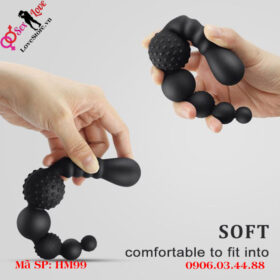 Thanh 5 hạt mát xa tuyến tiền liệt bằng silicone có tay cầm 3