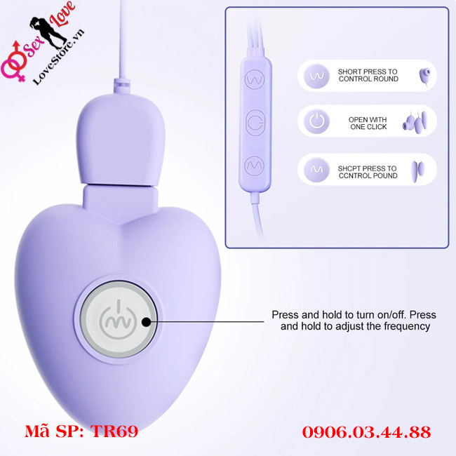 cách sử dụng trứng rung tình yêu 2 đầu bú mút