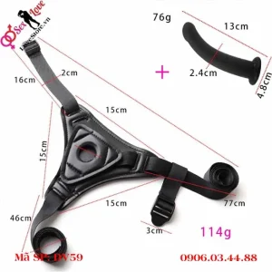 Kích thước bộ đai đeo dương vật giả dv59