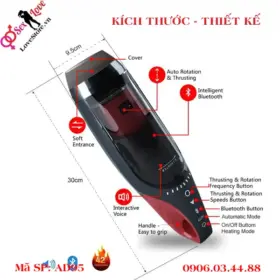 Kích thước, cầu tạo máy thủ dâm tự động Alighter The King AD95