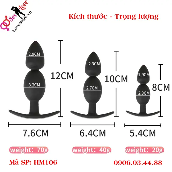Kích thước phích hậu môn 2 nấc HM106