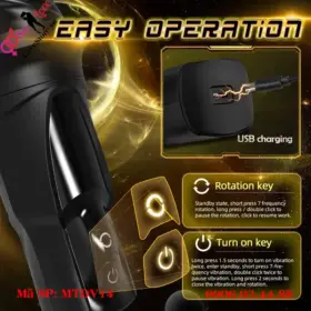 Cách sử dụng cốc tập thủ dâm cầm tay rung 7 vòng xoay 360° MTDV14