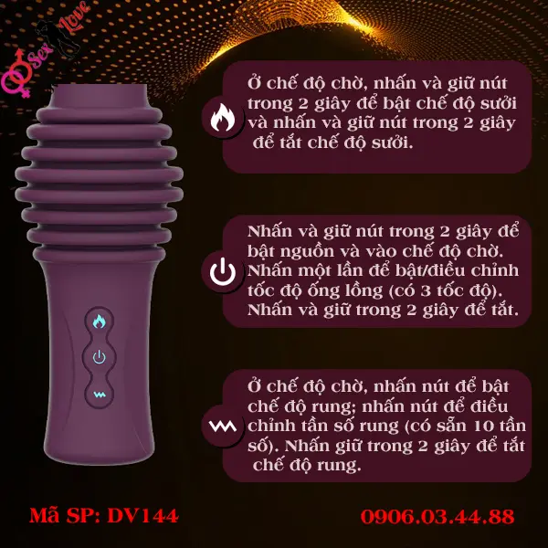 Cách sử dụng máy làm tình Indulge Optimus dv144