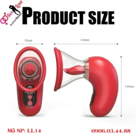 Kích thước máy rung liếm mút Loviss Anna