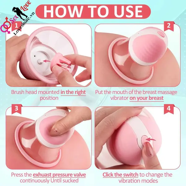 Cách xử dụng máy hút núm vú xoay kích thích