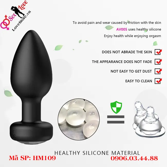 Chất liệu phích cắm hậu môn hm109