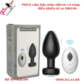 Phích cắm hậu môn silicon có rung hm109