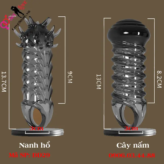 Kích thước dd29 nanh hổ, cây nấm