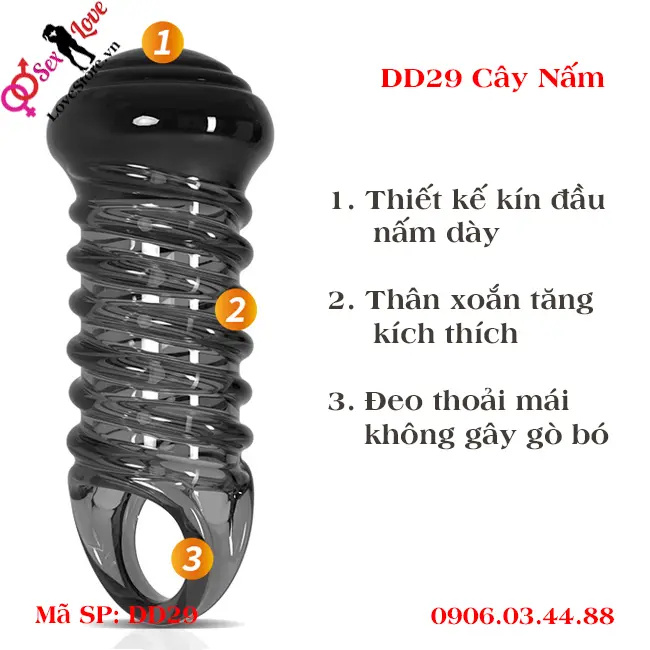 Thiết kế bao cao su dôn dên cây nấm dd29