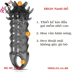 Thiết kế bao cao su dôn dên nanh hổ dd29