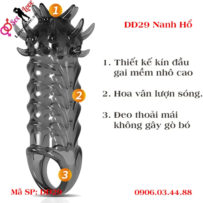 Thiết kế bao cao su dôn dên nanh hổ dd29