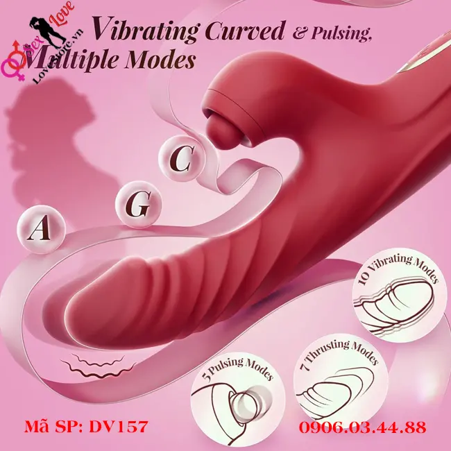 10 chế độ rung, 7 chế độ thụt đầu dương vật